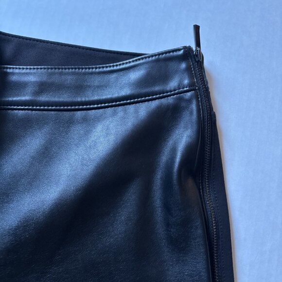 White House Black Market Black Leggings With Faux Leather Size 14L The Leggings - Picture 3 of 8